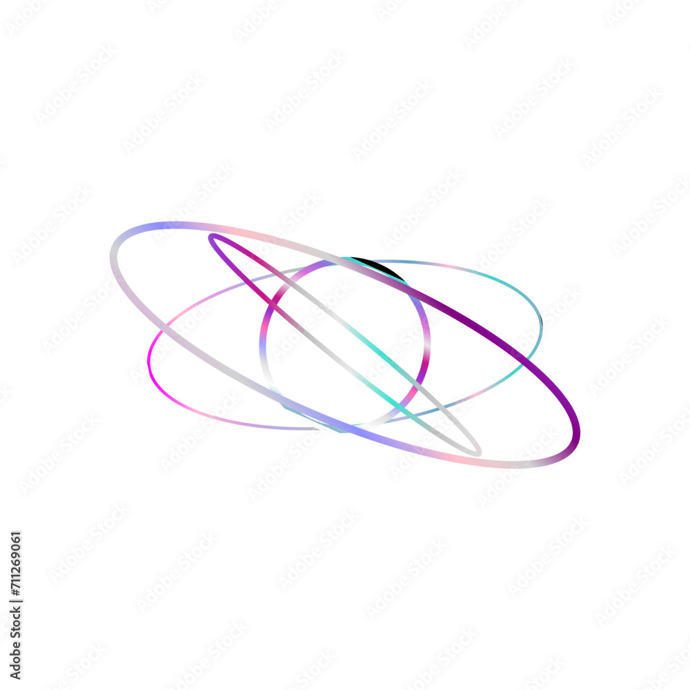 An abstract cut out transparent iridescent oval gradient shape futuristic pattern design element. An abstract cut out transparent iridescent oval gradient shape futuristic pattern design element.