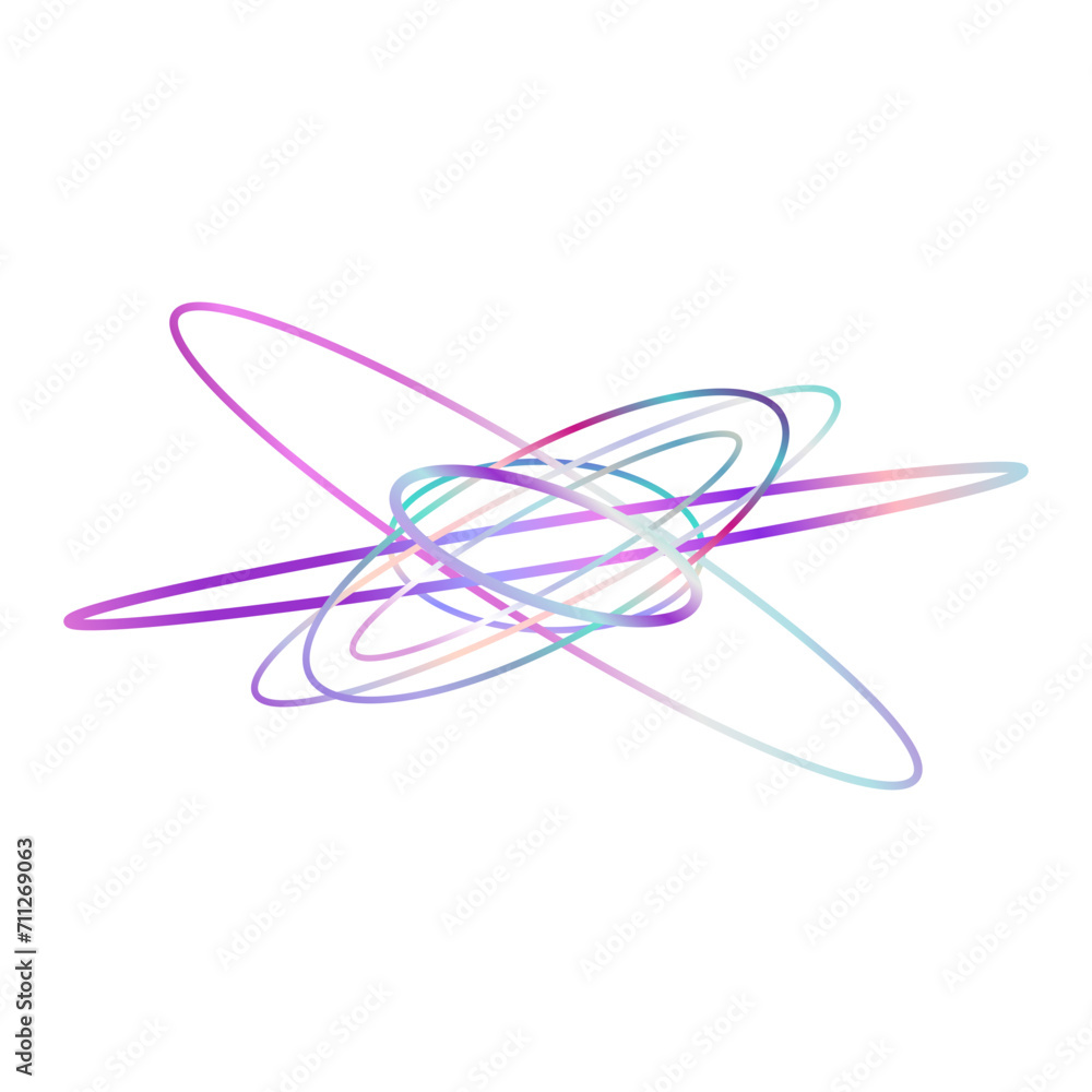 An abstract cut out transparent iridescent oval gradient shape futuristic pattern design element. An abstract cut out transparent iridescent oval gradient shape futuristic pattern design element.