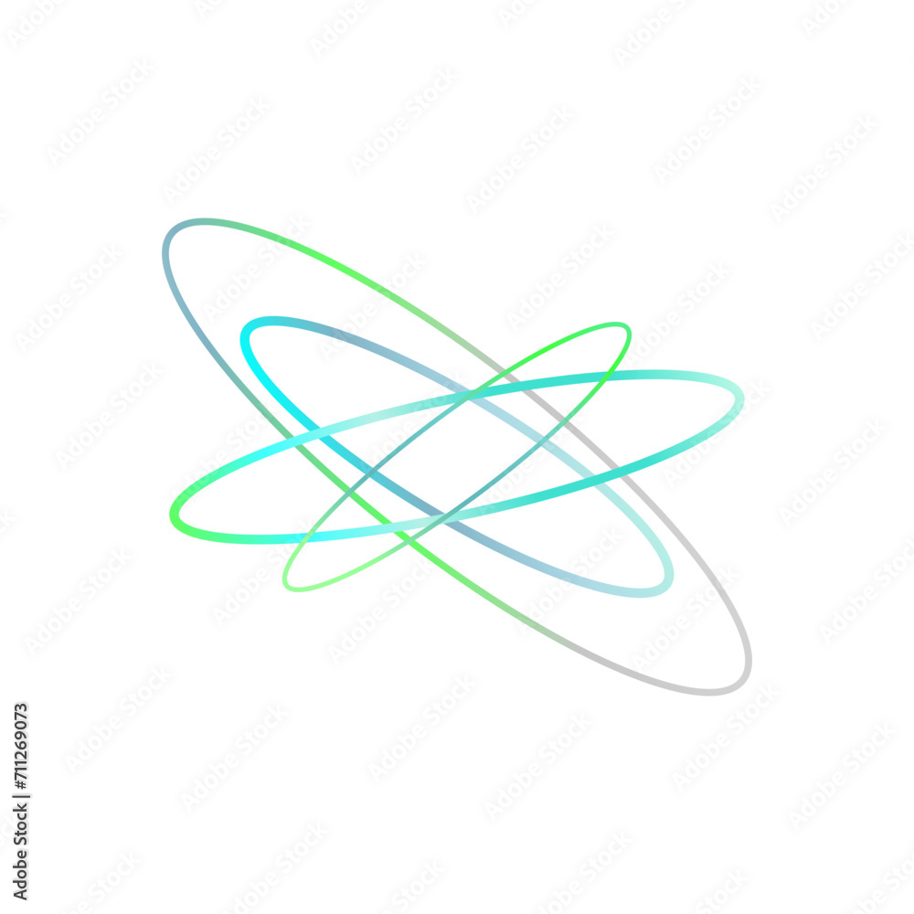 An abstract cut out transparent iridescent oval gradient shape futuristic pattern design element. An abstract cut out transparent iridescent oval gradient shape futuristic pattern design element.