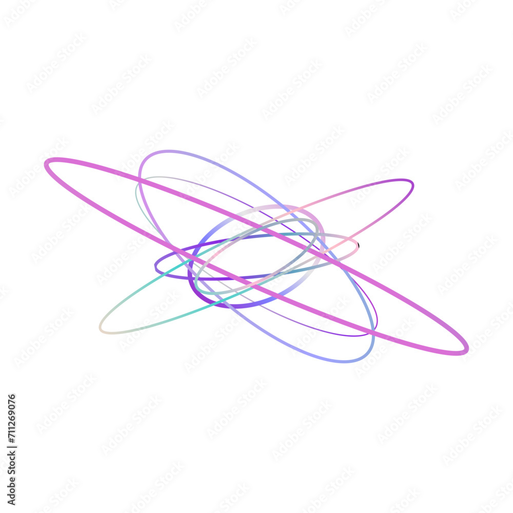 An abstract cut out transparent iridescent oval gradient shape futuristic pattern design element. An abstract cut out transparent iridescent oval gradient shape futuristic pattern design element.