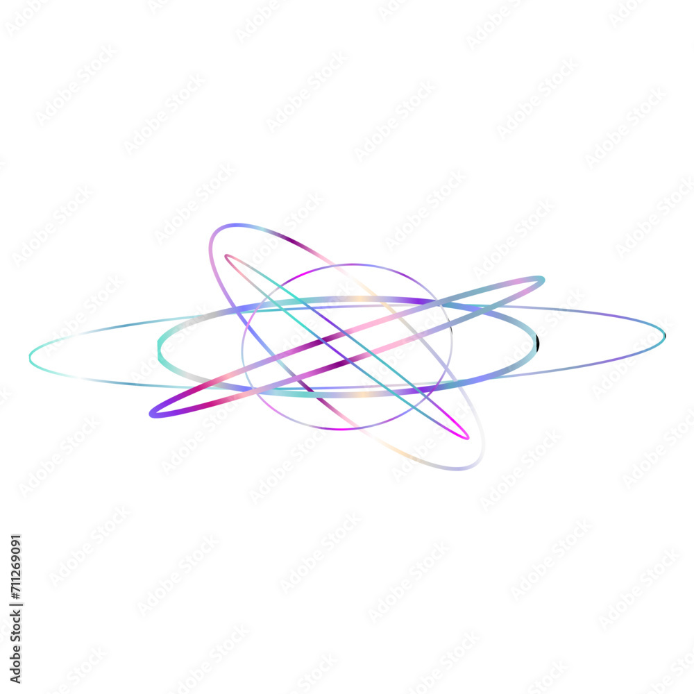 An abstract cut out transparent iridescent oval gradient shape futuristic pattern design element. An abstract cut out transparent iridescent oval gradient shape futuristic pattern design element.