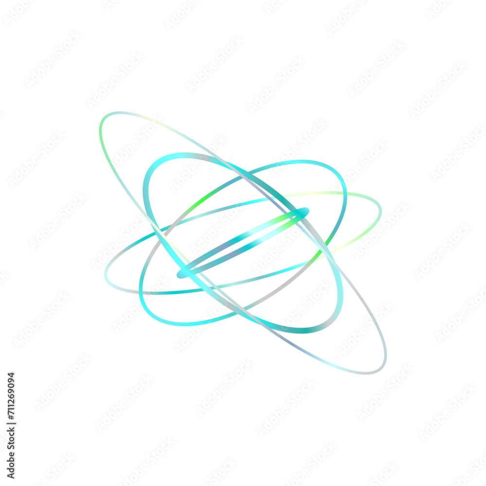 An abstract cut out transparent iridescent oval gradient shape futuristic pattern design element. An abstract cut out transparent iridescent oval gradient shape futuristic pattern design element.
