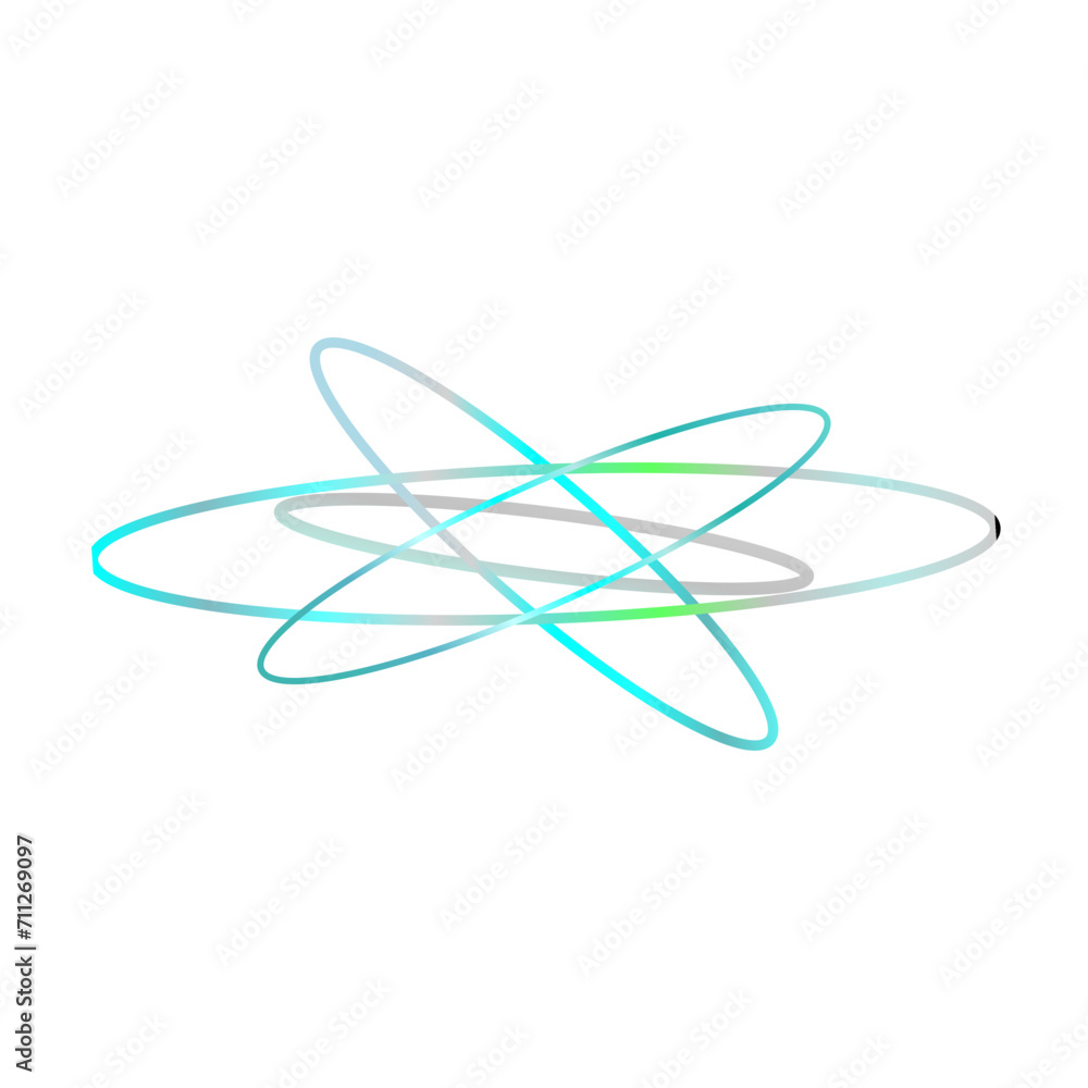 An abstract cut out transparent iridescent oval gradient shape futuristic pattern design element. An abstract cut out transparent iridescent oval gradient shape futuristic pattern design element.