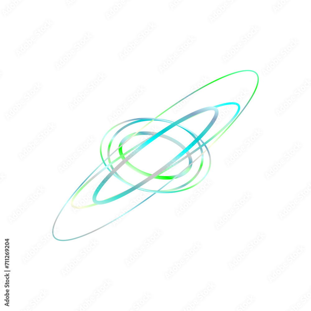 An abstract cut out transparent iridescent oval gradient shape futuristic pattern design element. An abstract cut out transparent iridescent oval gradient shape futuristic pattern design element.