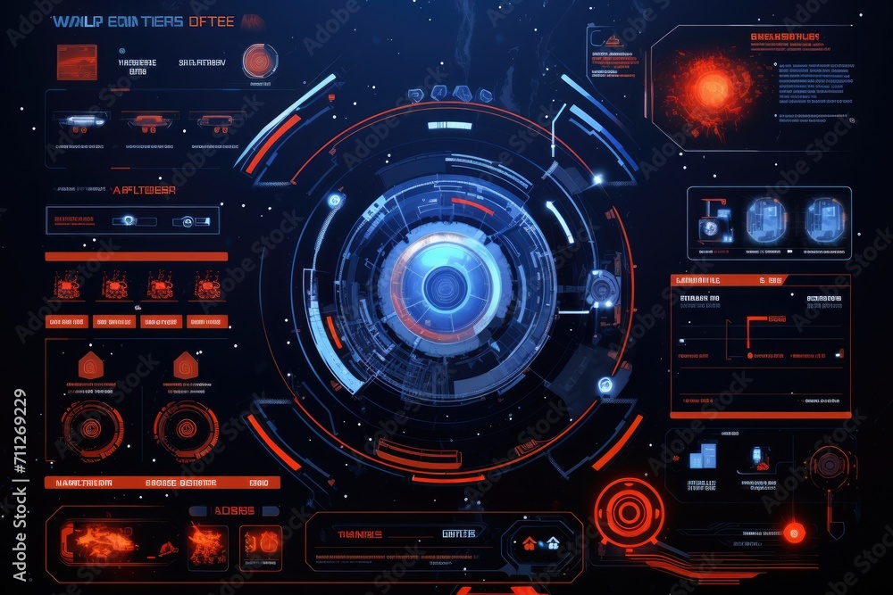 Detailed Futuristic Interface Design for High-Tech Applications, Game interface with futuristic weapons and graphics, Futuristic innovative technologies, AI Generated Detailed Futuristic Interface Design for High-Tech Applications, Game interface with futuristic weapons and graphics, Futuristic innovative technologies, AI Generated