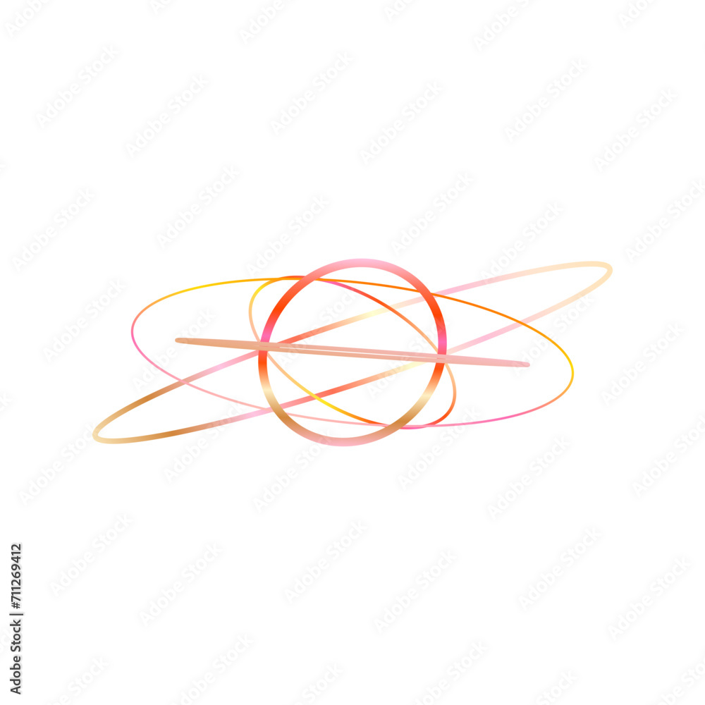 An abstract cut out transparent iridescent oval gradient shape futuristic pattern design element. An abstract cut out transparent iridescent oval gradient shape futuristic pattern design element.
