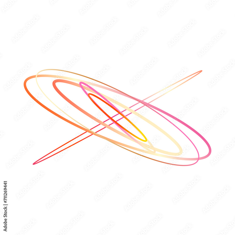An abstract cut out transparent iridescent oval gradient shape futuristic pattern design element. An abstract cut out transparent iridescent oval gradient shape futuristic pattern design element.