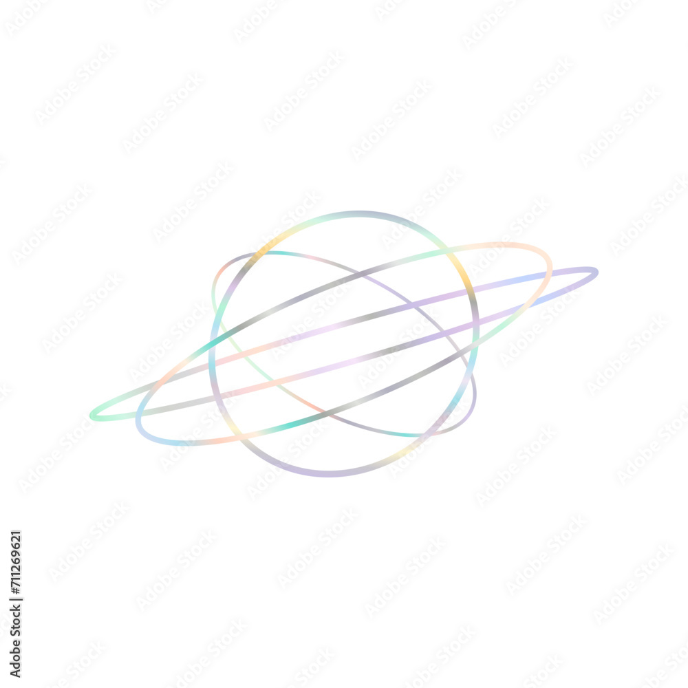 An abstract cut out transparent iridescent oval gradient shape futuristic pattern design element. An abstract cut out transparent iridescent oval gradient shape futuristic pattern design element.