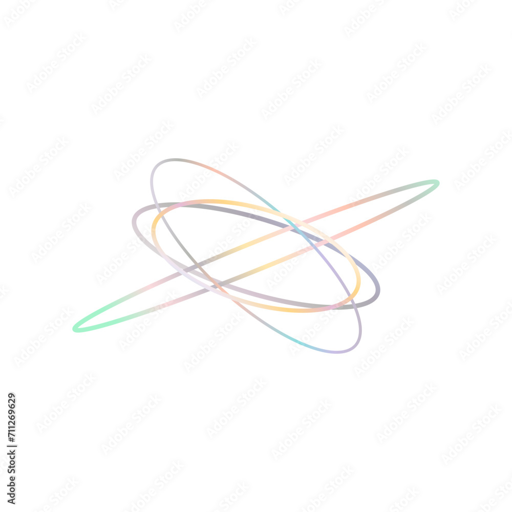 An abstract cut out transparent iridescent oval gradient shape futuristic pattern design element. An abstract cut out transparent iridescent oval gradient shape futuristic pattern design element.