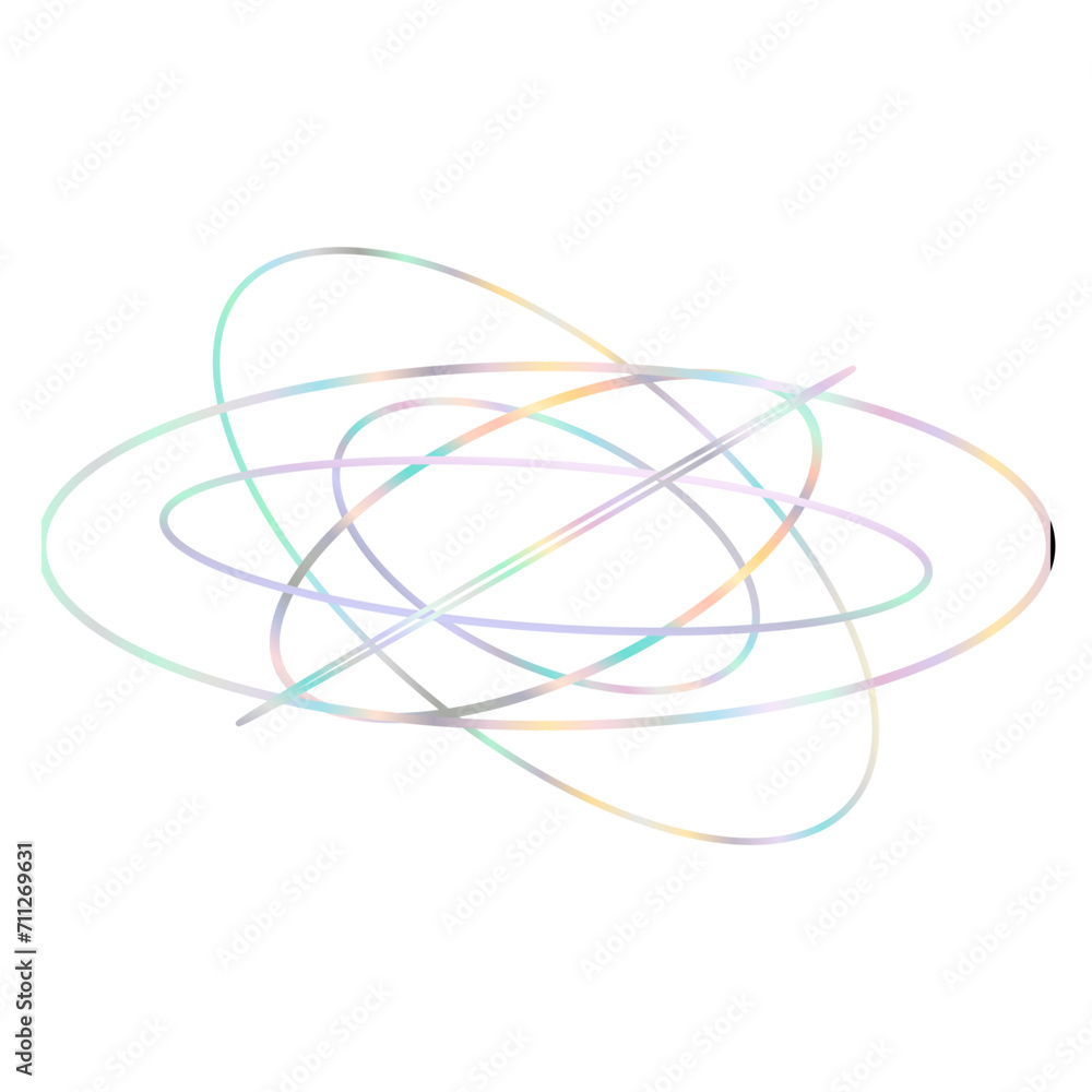 An abstract cut out transparent iridescent oval gradient shape futuristic pattern design element. An abstract cut out transparent iridescent oval gradient shape futuristic pattern design element.