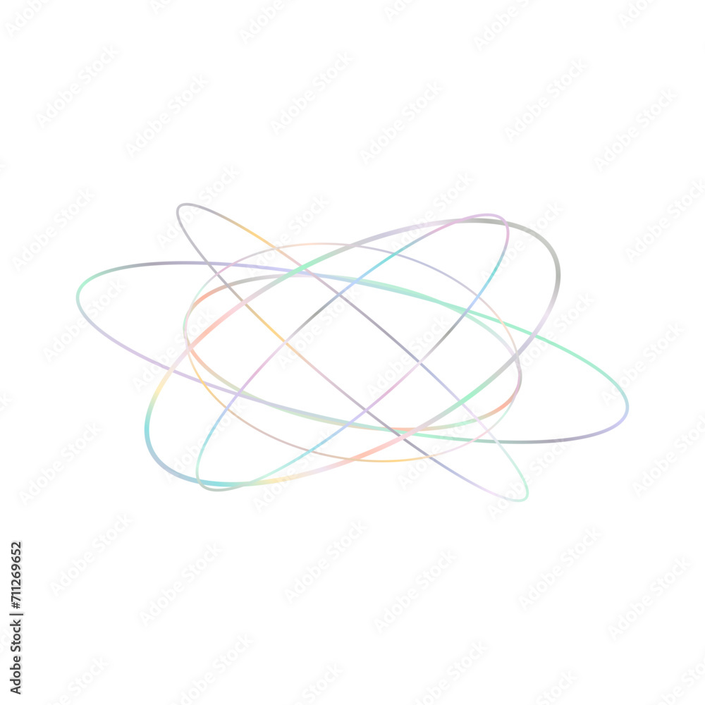 An abstract cut out transparent iridescent oval gradient shape futuristic pattern design element. An abstract cut out transparent iridescent oval gradient shape futuristic pattern design element.