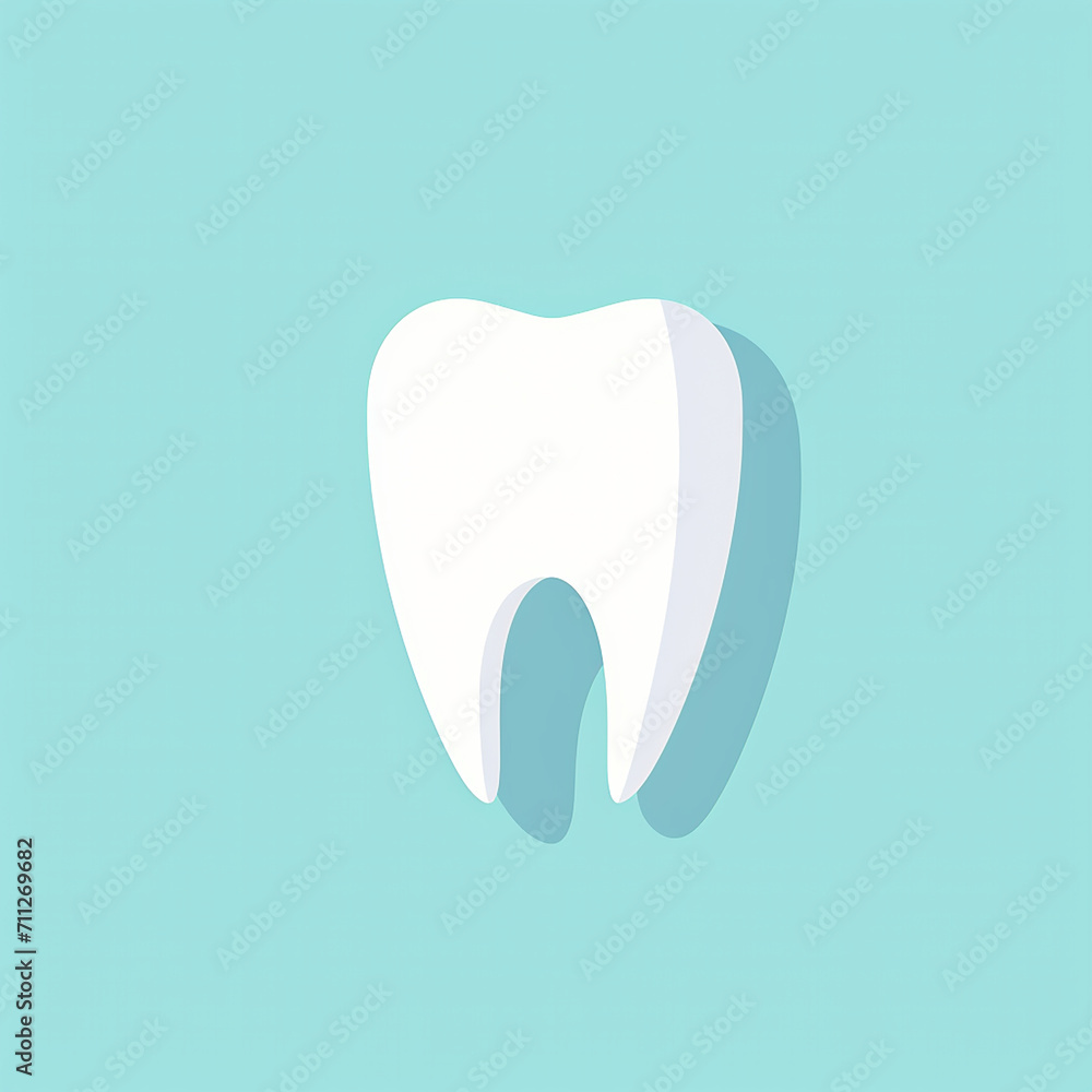 White tooth icon. AI illustration. Flat style White tooth icon. AI illustration. Flat style