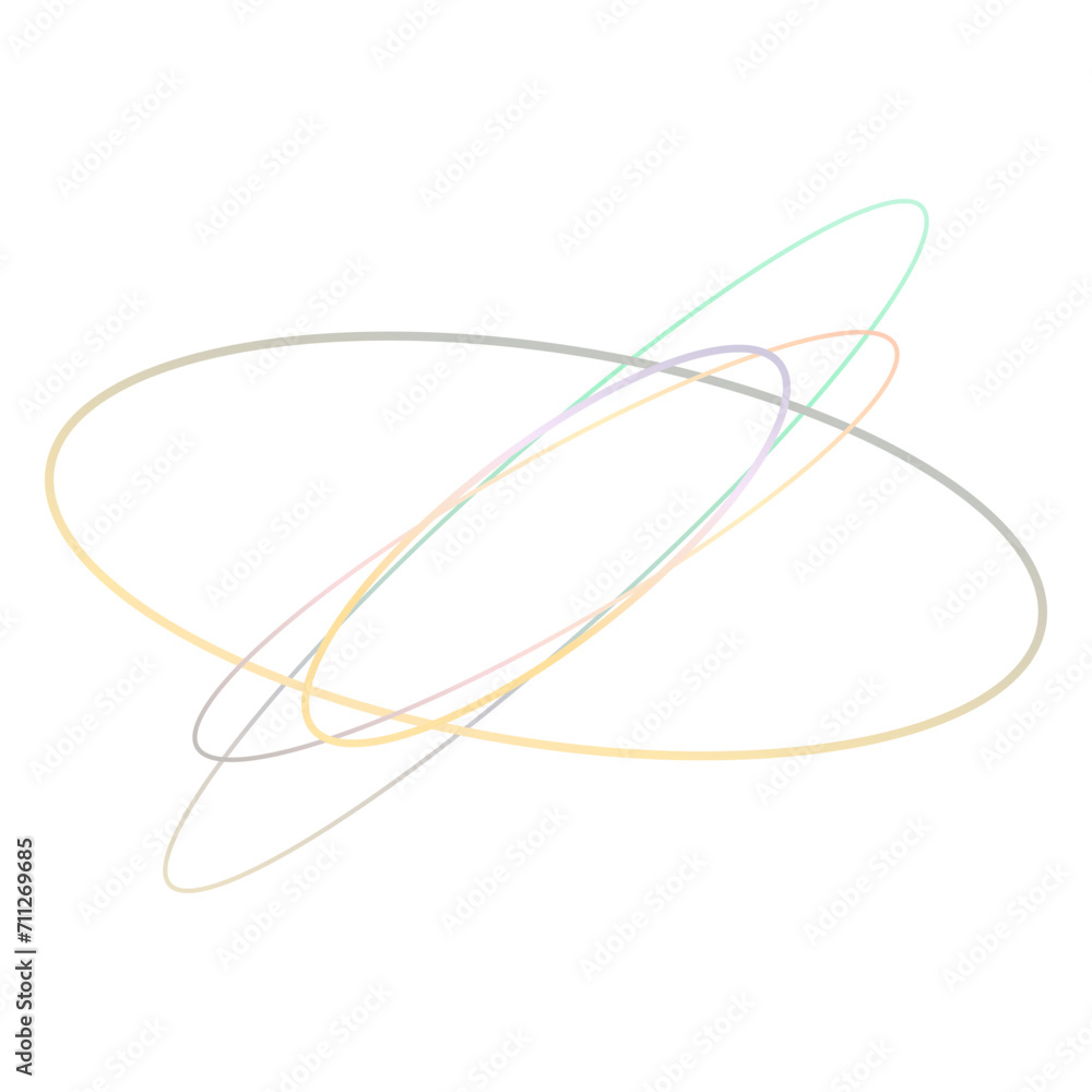 An abstract cut out transparent iridescent oval gradient shape futuristic pattern design element. An abstract cut out transparent iridescent oval gradient shape futuristic pattern design element.