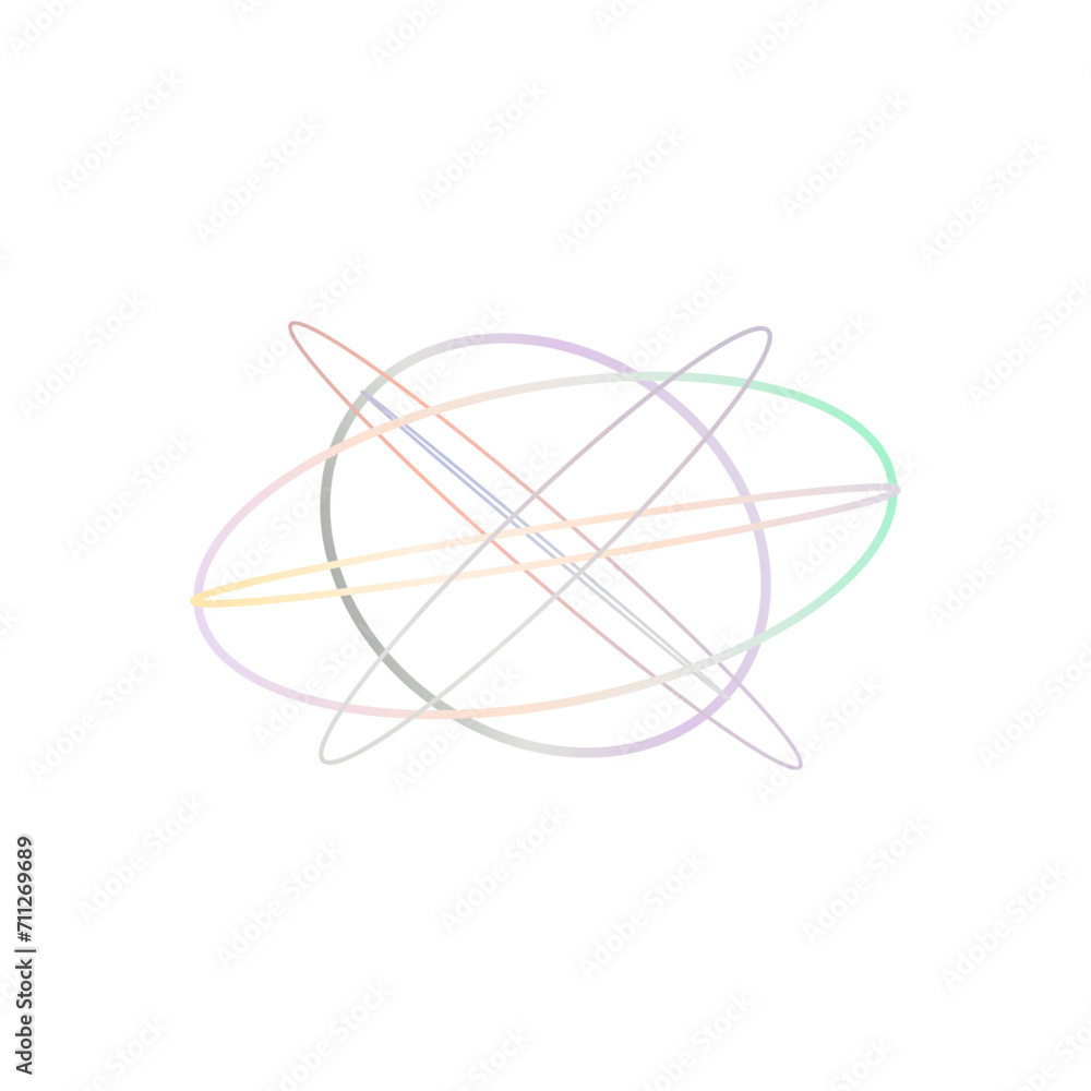 An abstract cut out transparent iridescent oval gradient shape futuristic pattern design element. An abstract cut out transparent iridescent oval gradient shape futuristic pattern design element.