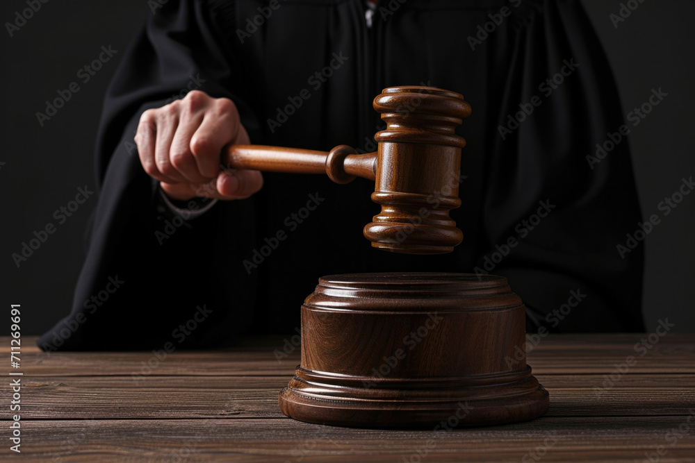Judge bangs gavel on stand end of courthouse trial court house justice Judge bangs gavel on stand end of courthouse trial court house justice