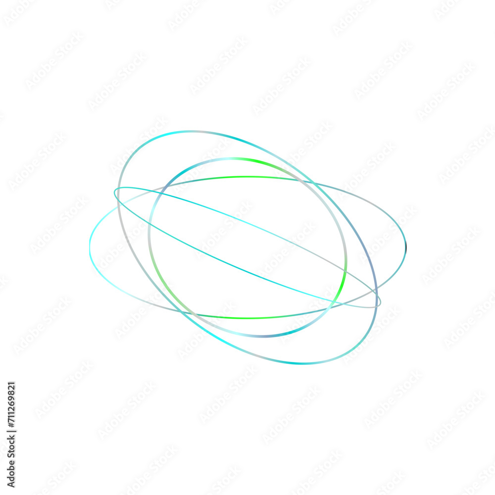 An abstract cut out transparent iridescent oval gradient shape futuristic pattern design element. An abstract cut out transparent iridescent oval gradient shape futuristic pattern design element.