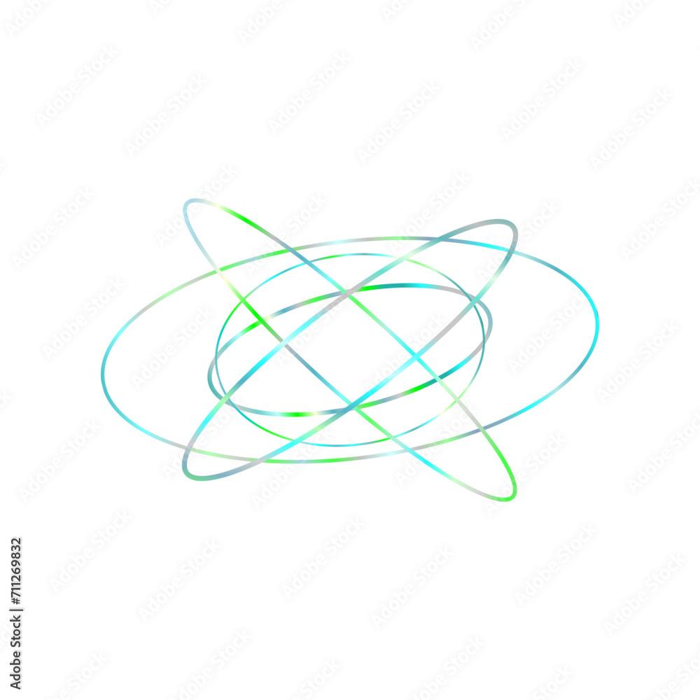 An abstract cut out transparent iridescent oval gradient shape futuristic pattern design element. An abstract cut out transparent iridescent oval gradient shape futuristic pattern design element.