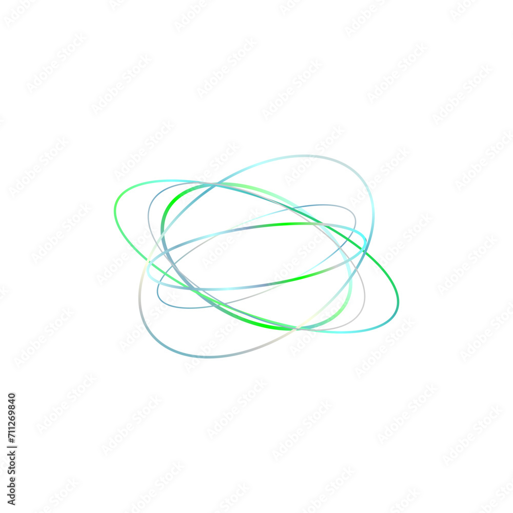 An abstract cut out transparent iridescent oval gradient shape futuristic pattern design element. An abstract cut out transparent iridescent oval gradient shape futuristic pattern design element.