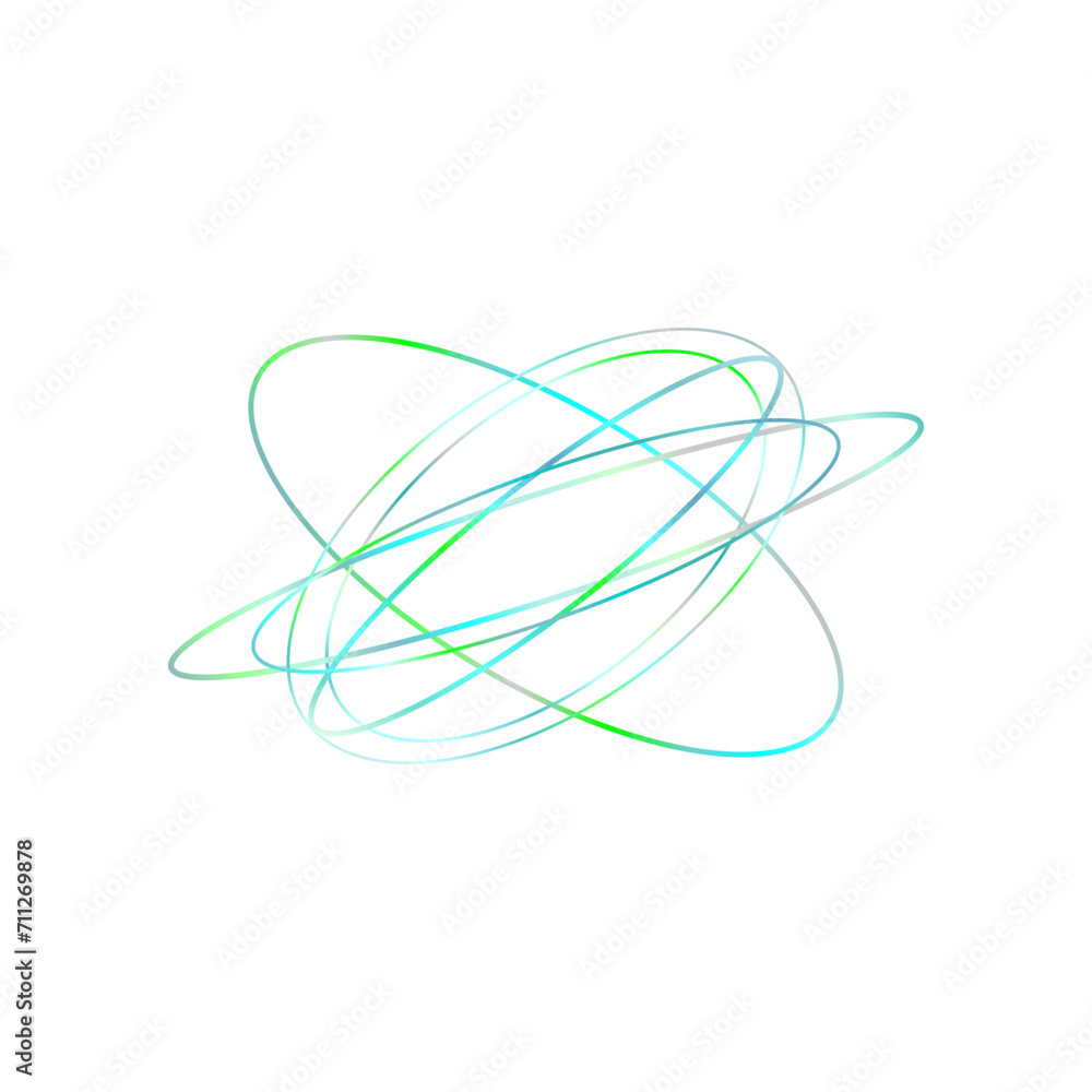An abstract cut out transparent iridescent oval gradient shape futuristic pattern design element. An abstract cut out transparent iridescent oval gradient shape futuristic pattern design element.