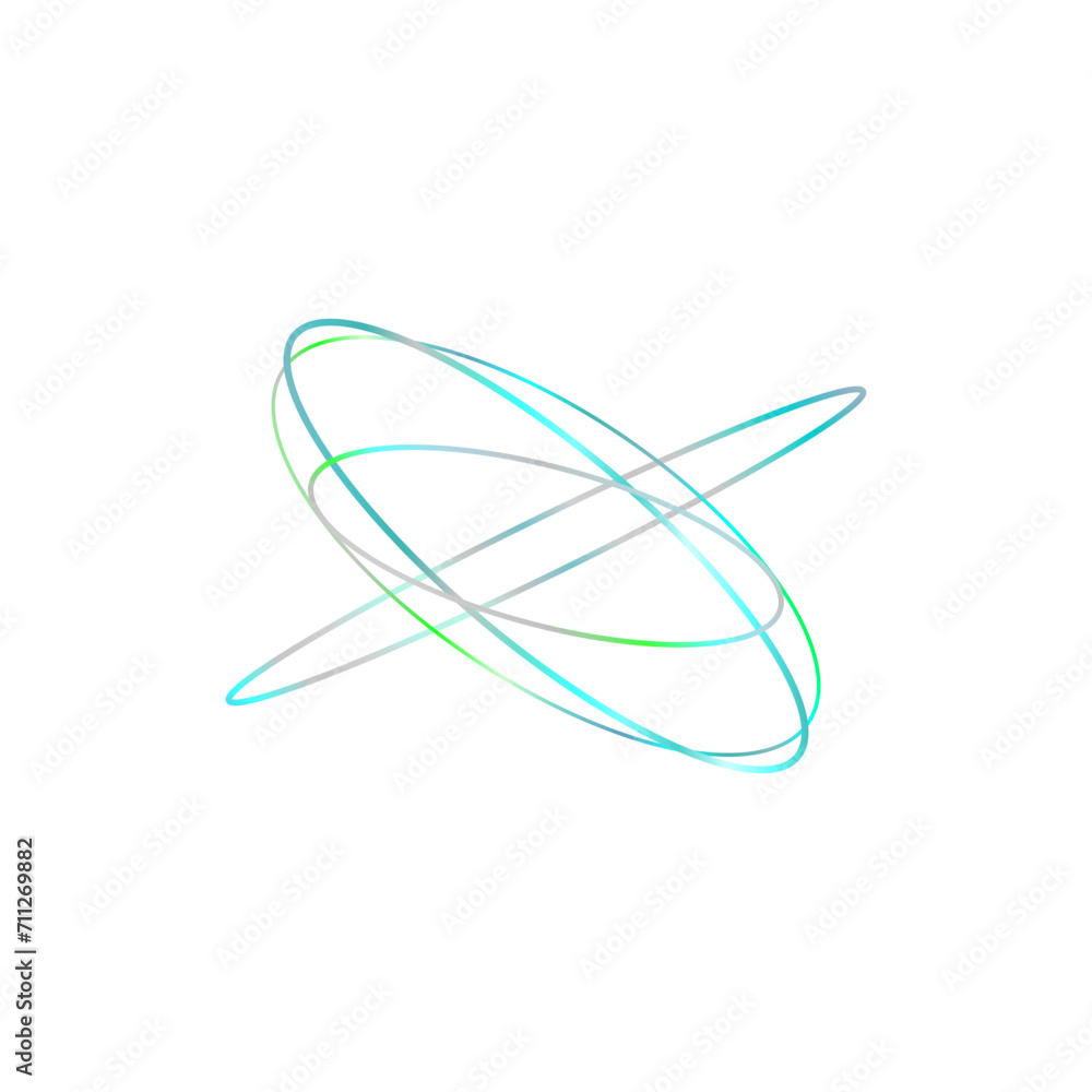 An abstract cut out transparent iridescent oval gradient shape futuristic pattern design element. An abstract cut out transparent iridescent oval gradient shape futuristic pattern design element.