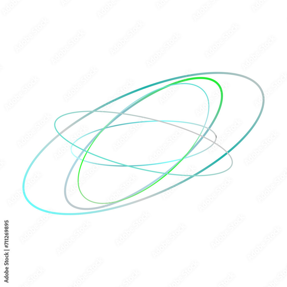 An abstract cut out transparent iridescent oval gradient shape futuristic pattern design element. An abstract cut out transparent iridescent oval gradient shape futuristic pattern design element.