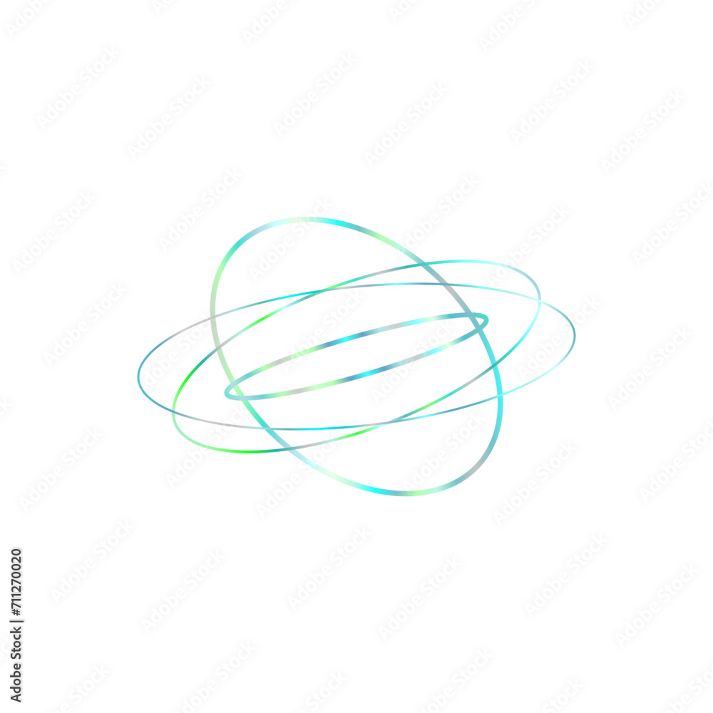 An abstract cut out transparent iridescent oval gradient shape futuristic pattern design element. An abstract cut out transparent iridescent oval gradient shape futuristic pattern design element.