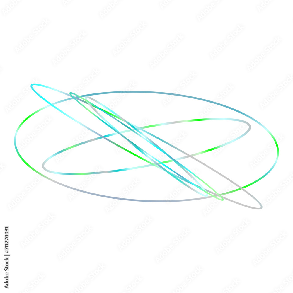 An abstract cut out transparent iridescent oval gradient shape futuristic pattern design element. An abstract cut out transparent iridescent oval gradient shape futuristic pattern design element.
