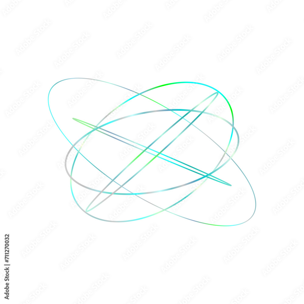 An abstract cut out transparent iridescent oval gradient shape futuristic pattern design element. An abstract cut out transparent iridescent oval gradient shape futuristic pattern design element.