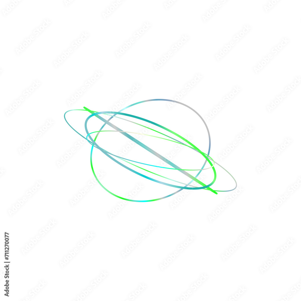 An abstract cut out transparent iridescent oval gradient shape futuristic pattern design element. An abstract cut out transparent iridescent oval gradient shape futuristic pattern design element.