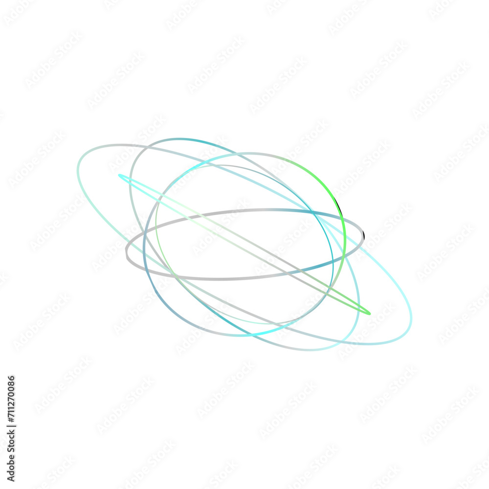 An abstract cut out transparent iridescent oval gradient shape futuristic pattern design element. An abstract cut out transparent iridescent oval gradient shape futuristic pattern design element.