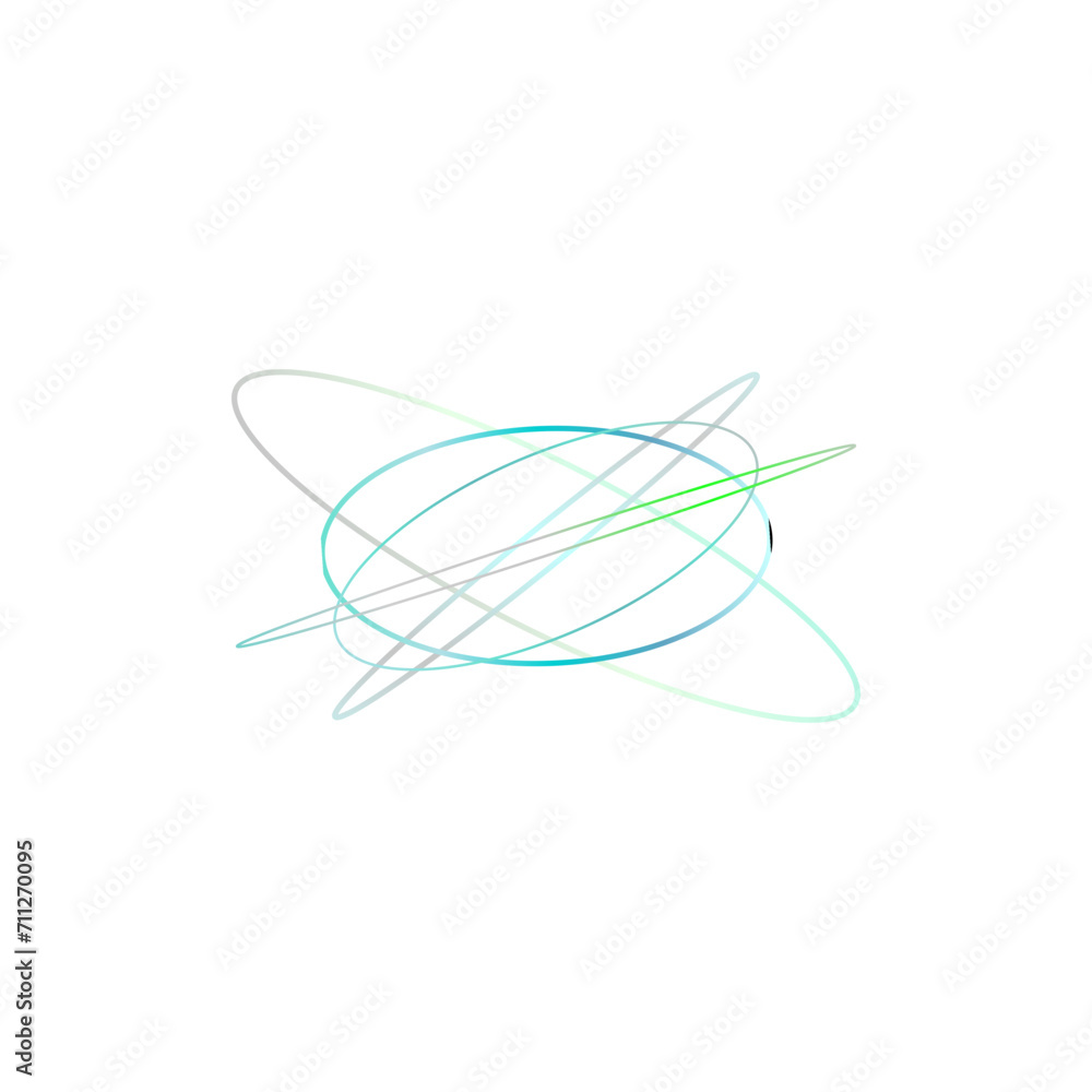 An abstract cut out transparent iridescent oval gradient shape futuristic pattern design element. An abstract cut out transparent iridescent oval gradient shape futuristic pattern design element.