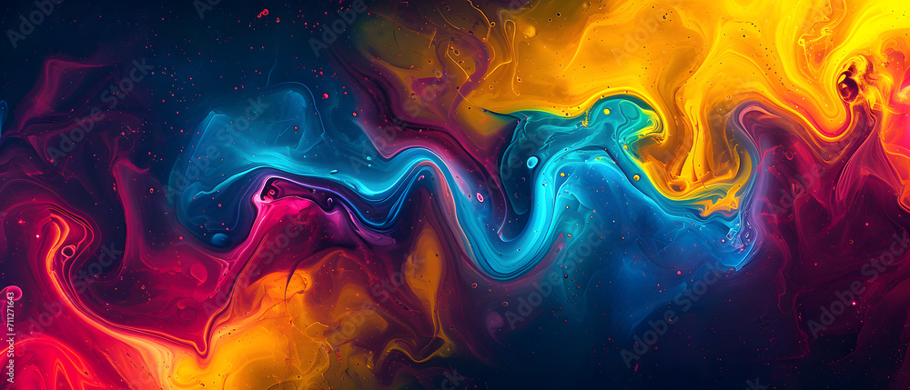 An explosion of vibrant hues and intricate patterns dance across the canvas in this mesmerizing piece of fractal abstract art An explosion of vibrant hues and intricate patterns dance across the canvas in this mesmerizing piece of fractal abstract art