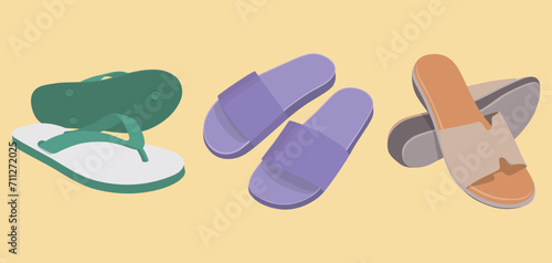 Vector set Slippers illustration