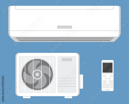 Vector set air conditioner illustration photo