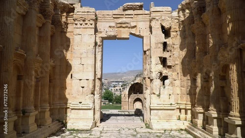 Wallpaper Mural Entrance gate of the Temple of Bacchus, one of the best preserved ancient Roman building located in archaeological complex in Baalbek, modern Lebanon. Torontodigital.ca
