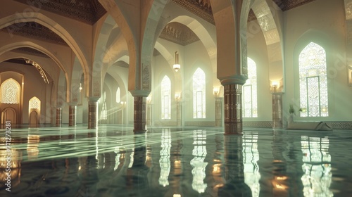 Time for Reflection - Ramadan Mosque Interior with Soft Lighting and Serene Ambiance © AgungRikhi