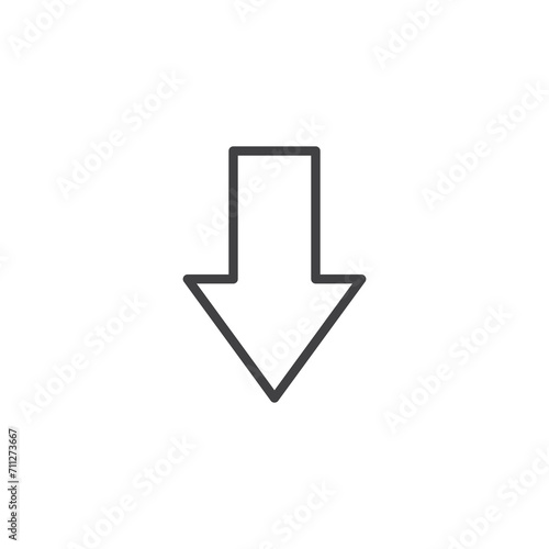 Down arrow line icon
