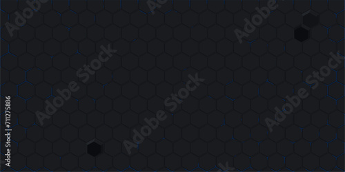 Cool Dark Abstract Seamless Futuristic Simple Hexagonal Gaming Cyber Vector Tech Background