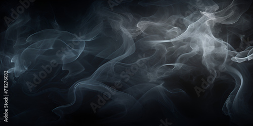 Dark abstract wallpaper background, smoke texture , Soft white smoke transparent hollow with a black background Transparent white smoke AI Generative 