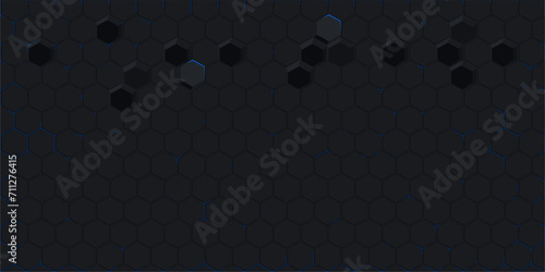 Dark Abstract Seamless Futuristic Simple Hexagonal Gaming Cyber Vector Tech Background