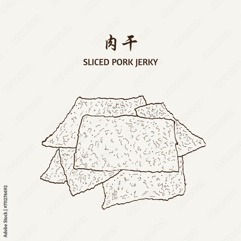 SLICED PORK JERKY or BAK KWA for Chinese New Year. SLICED PORK JERKY