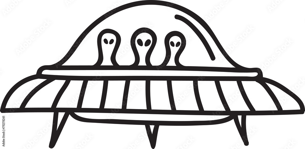 Fiction aircraft with aliens, space flying object Fiction aircraft with aliens, space flying object