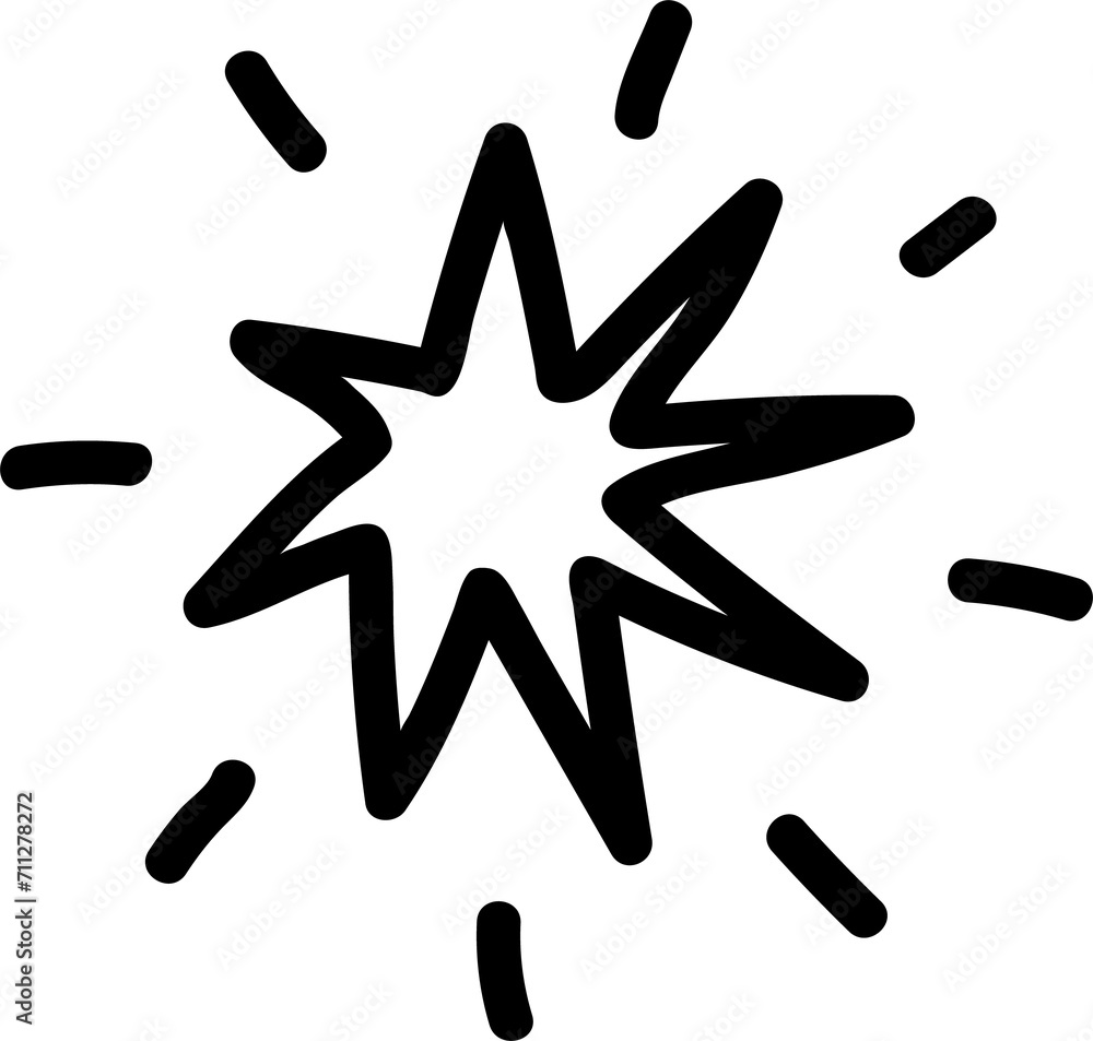 Doodle star vector outline icon, celestial body Doodle star vector outline icon, celestial body