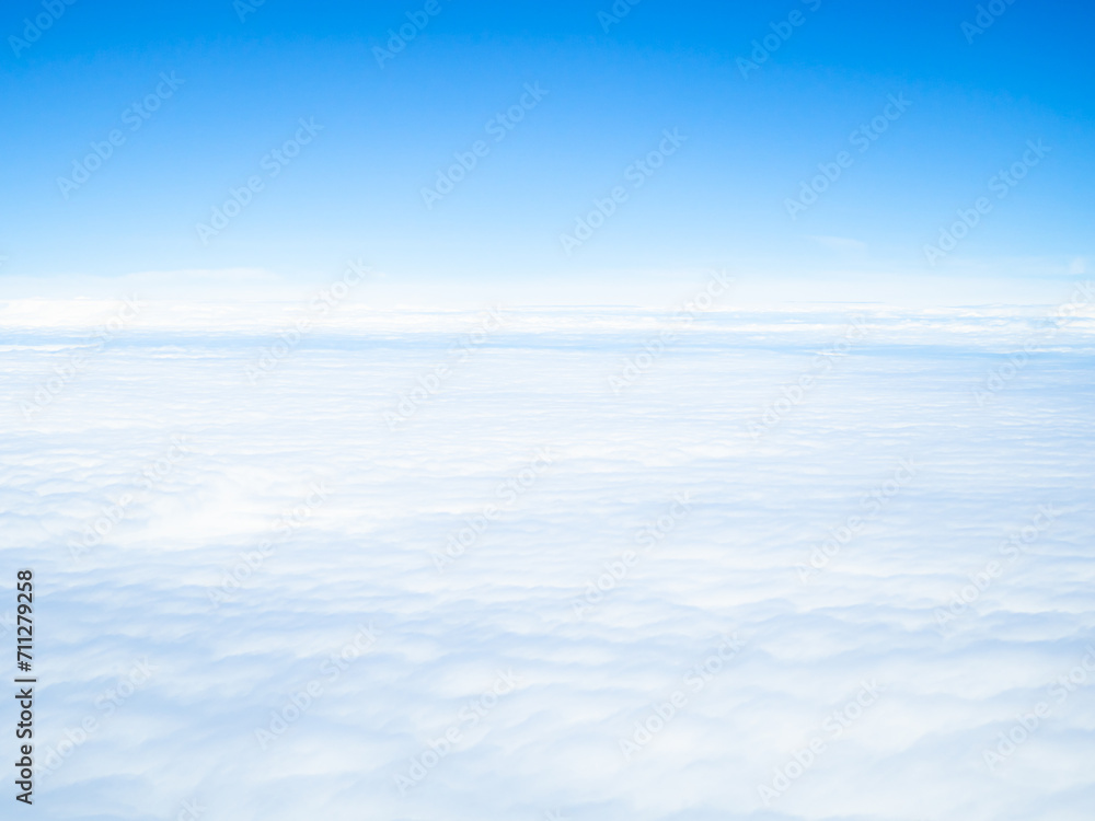 Sky Cloud Background Window Plane Aerial View Air White blue Cloudy High Clear Sunny Landscape Space Beautiful Cumulus Light sun Day Fluffy Scene Landscape Wind Bright Nature Spring Summer Heaven