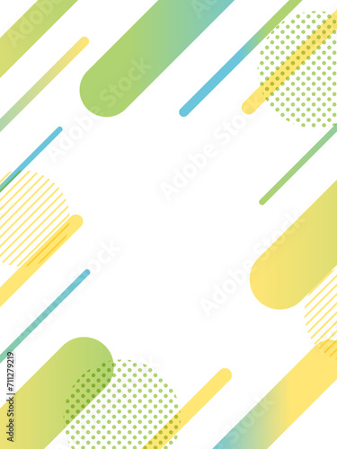 緑と黄色と青の斜めストライプフレーム