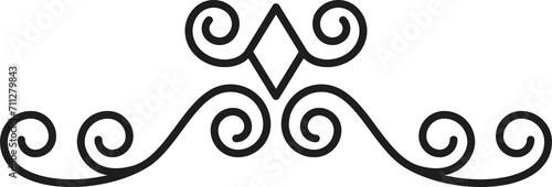 Decorative outline wine vine vector ornament line