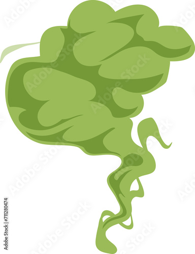 Misty cloud trail, steam vapor, puff of gas smoke