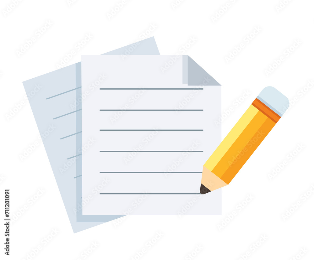 simple document icon. paper sheet and pencil simple document icon. paper sheet and pencil