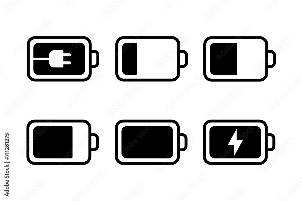 Battery Icon Pack vector design illustration Battery Icon Pack vector design illustration