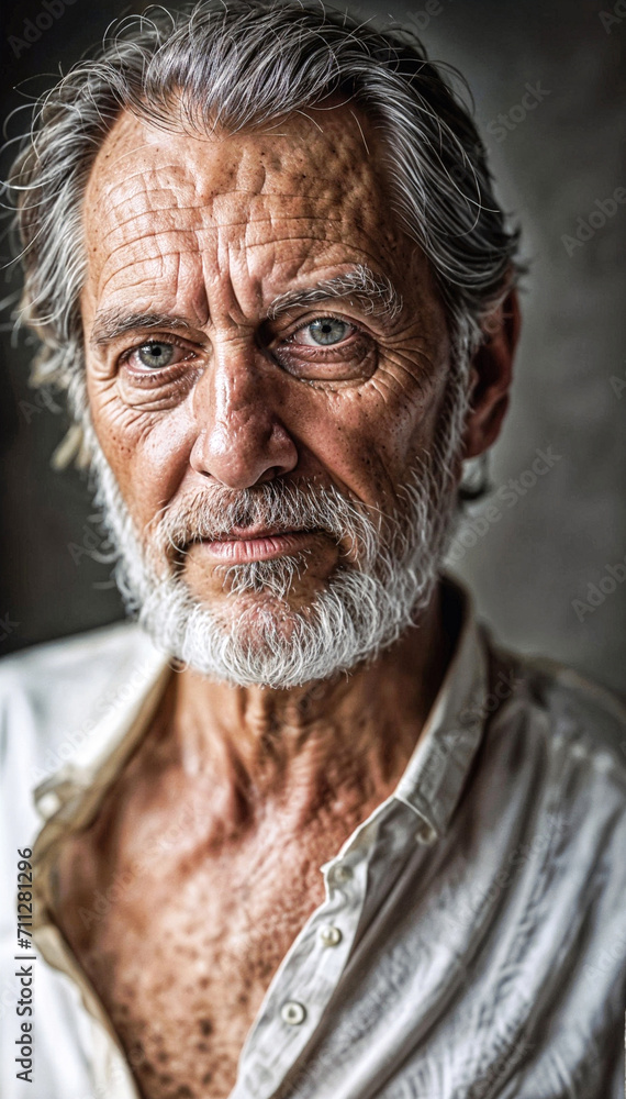A painting of a... Sage's Gaze Through Time, Wisdom Whispered in Wrinkles, Moonlight on Silvered Beard, Stories Etched in Eyes, Echoes of Ancient Laughter. A painting of a... Sage's Gaze Through Time, Wisdom Whispered in Wrinkles, Moonlight on Silvered Beard, Stories Etched in Eyes, Echoes of Ancient Laughter.